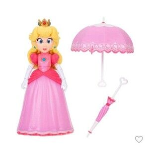 Jakks Pacific Super Mario Galaxy Movie Princess Peach Figure with Umbrella
